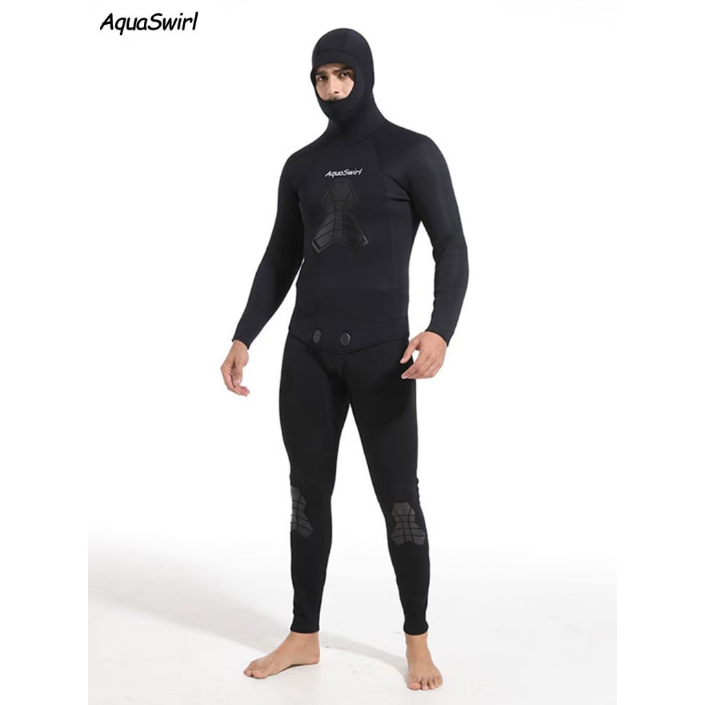 5mm Split Diving Suit Dày Suit Diving Suit Bộ 2 mảnh Nam ấm chống lạnh Săn cá ngoài trời