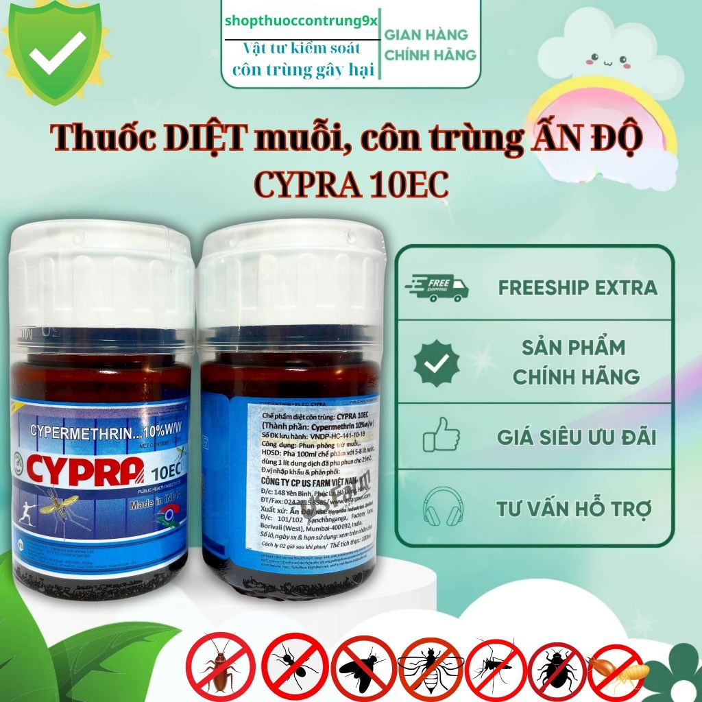 Thuốc Diệt Muỗi Cypra 10EC Ấn Độ | Diệt Côn Trùng Hiệu Quả, An Toàn