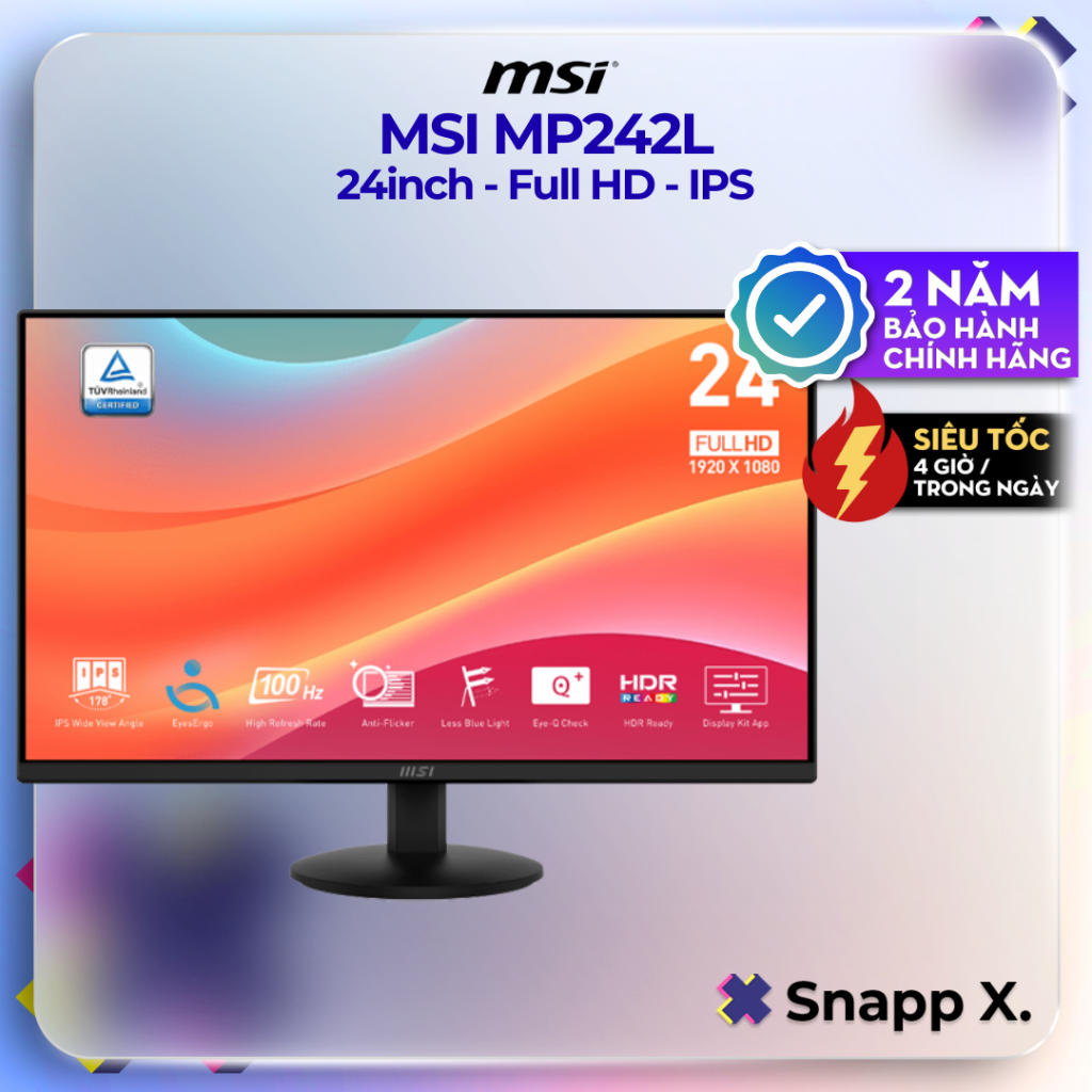 Màn hình MSI PRO MP242L (23.8 inch/FHD/IPS/100Hz/1ms) - Chính hãng