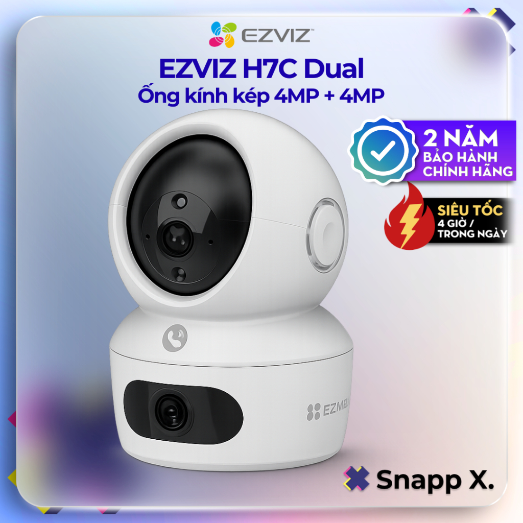 Camera IP Wifi EZVIZ H7C Dual - 2 Camera 4MP + 4MP Quay quét 360 Độ, Gọi Điện Hai Chiều - Hàng Chính