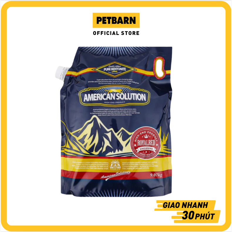 Cát vệ sinh American Solution Royal Red Bentonite Cat Litter 9kg - Khử mùi hiệu quả PETBARN