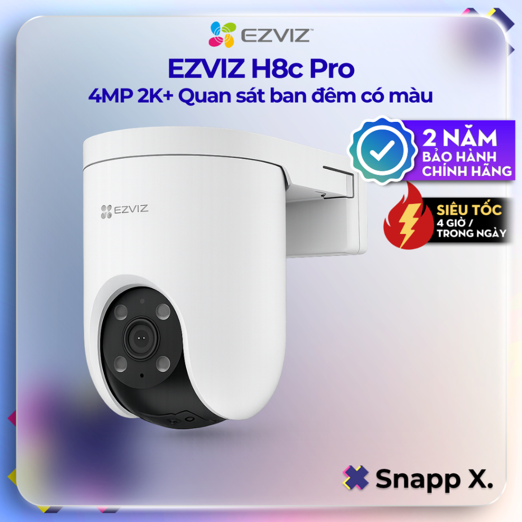 Camera IP WiFi Quay Quét Ngoài Trời EZVIZ H8c 4MP 2K+ - Hàng Chính Hãng