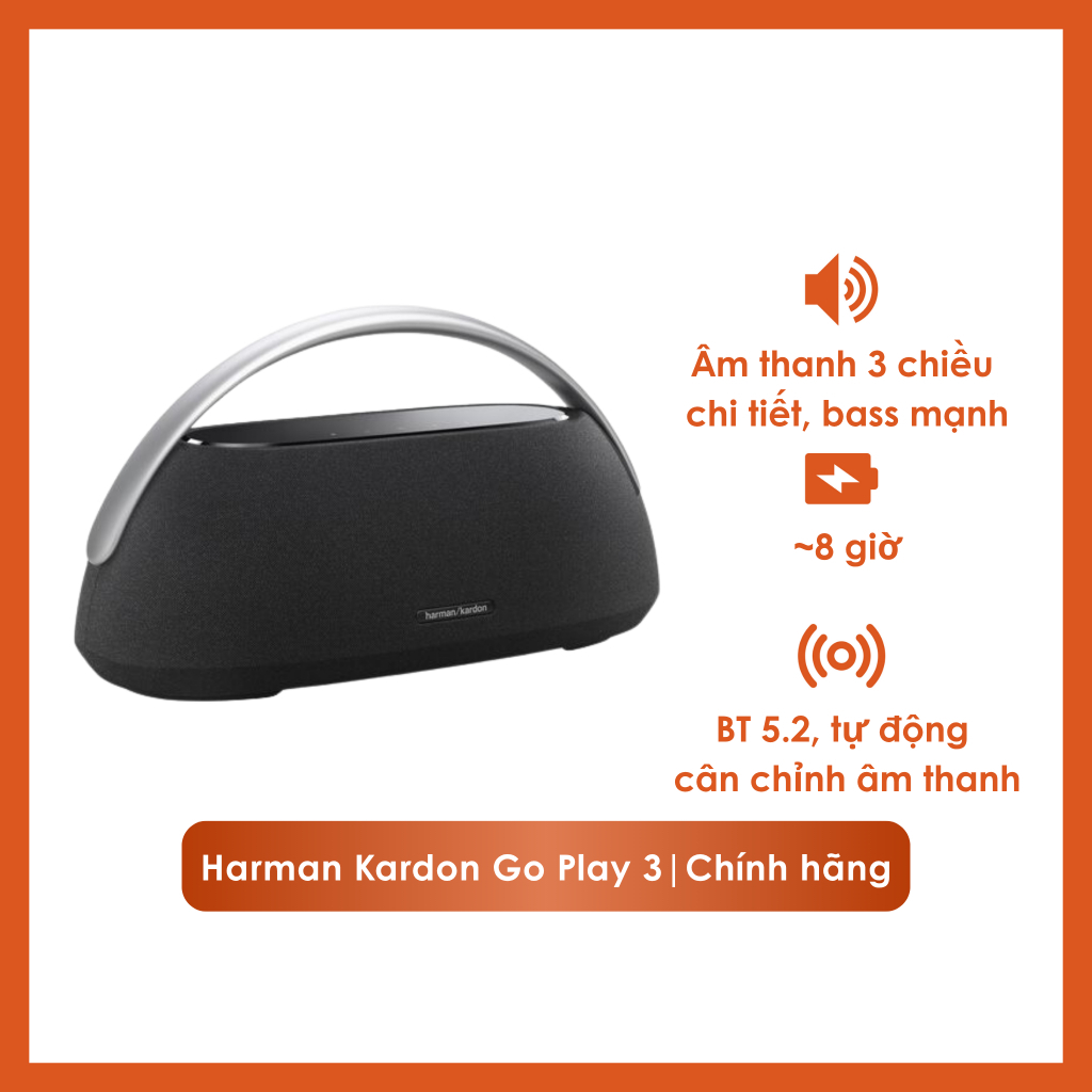 [CHÍNH HÃNG] HK Go + Play 3 – Loa Bluetooth 160W Bass Khủng, Âm Thanh Stereo, Chống Nước IPX4