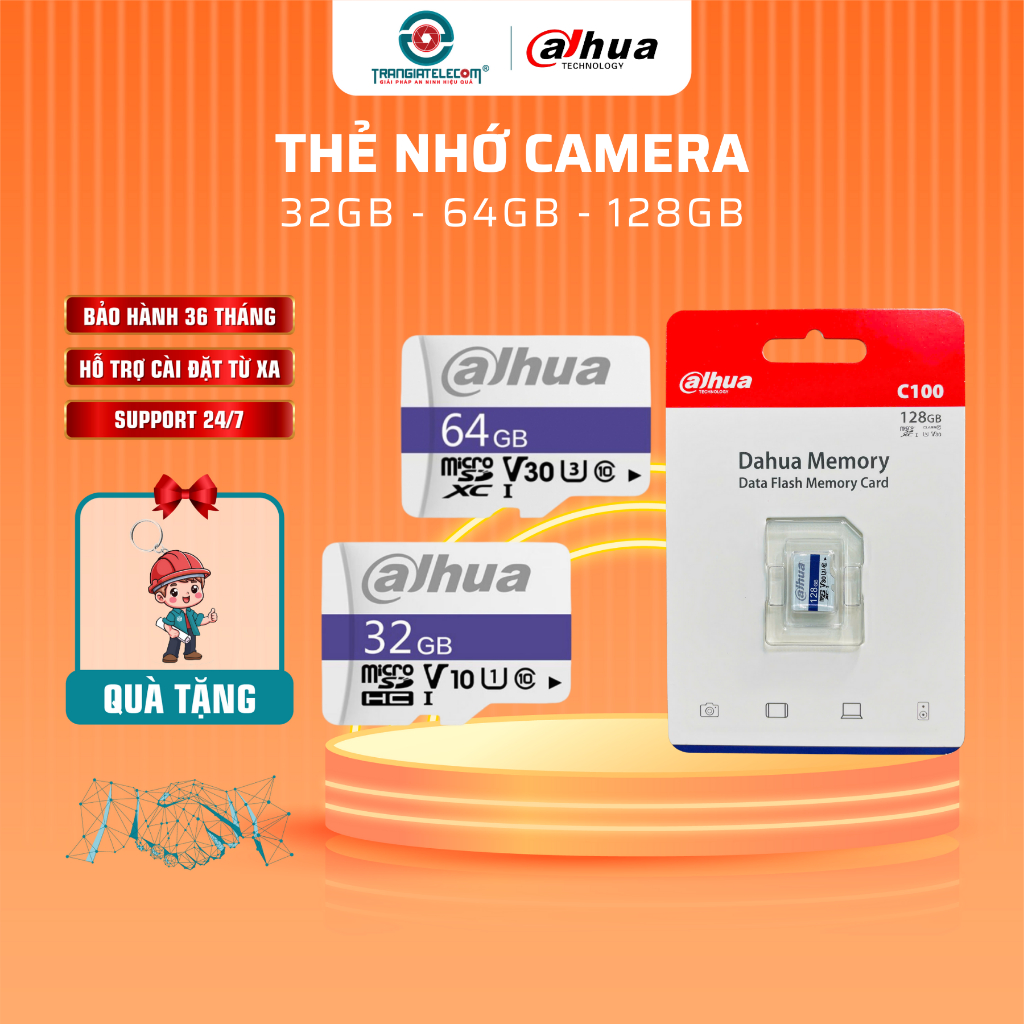 Thẻ nhớ Dahua 32GB, 64GB, 128GB Tốc Độ Cao Chuyên dụng Camera - TRANGIATELECOM