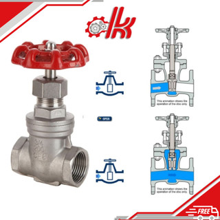 Van cửa tay vặn inox 304 - Van Cửa Khóa Nước, Hơi, Hóa Chất Ren Trong