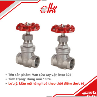 Van cửa tay vặn inox 304 - Van Cửa Khóa Nước, Hơi, Hóa Chất Ren Trong