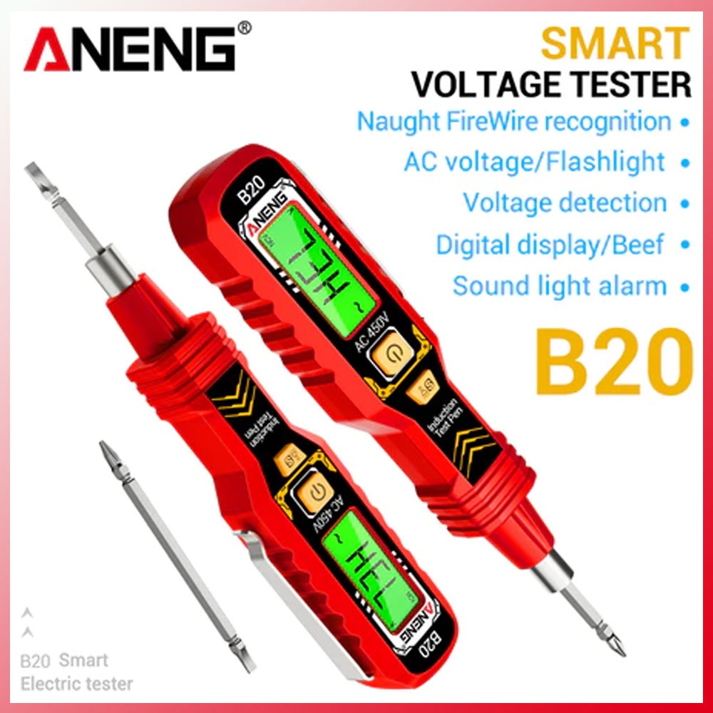 Bút thử điện áp cách điện ANENG B20, tuốc nơ vít hai đầu, có rãnh & chữ thập, công cụ sửa chữa đa ch
