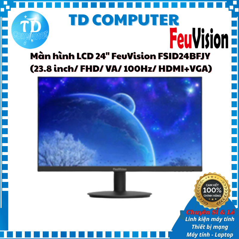 Màn hình LCD 24" FeuVision FSID24BFJY (23.8 inch/ FHD/ VA/ 100Hz/ HDMI+VGA) - Hàng chính hãng DSS ph