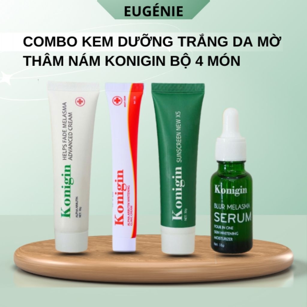 Combo Kem Nám Konigin Mờ Thâm, Dưỡng Trắng, Cấp Ẩm & Phục Hồi Da Bộ 4 Món