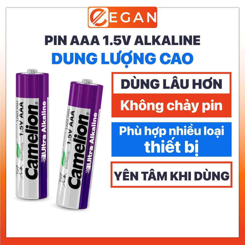 Pin AAA 1.5V Dung Lượng Cao Ultra Alkaline -Pin AAA Alkaline ít hao pin, Pin tiểu AAA dùng hằng ngày