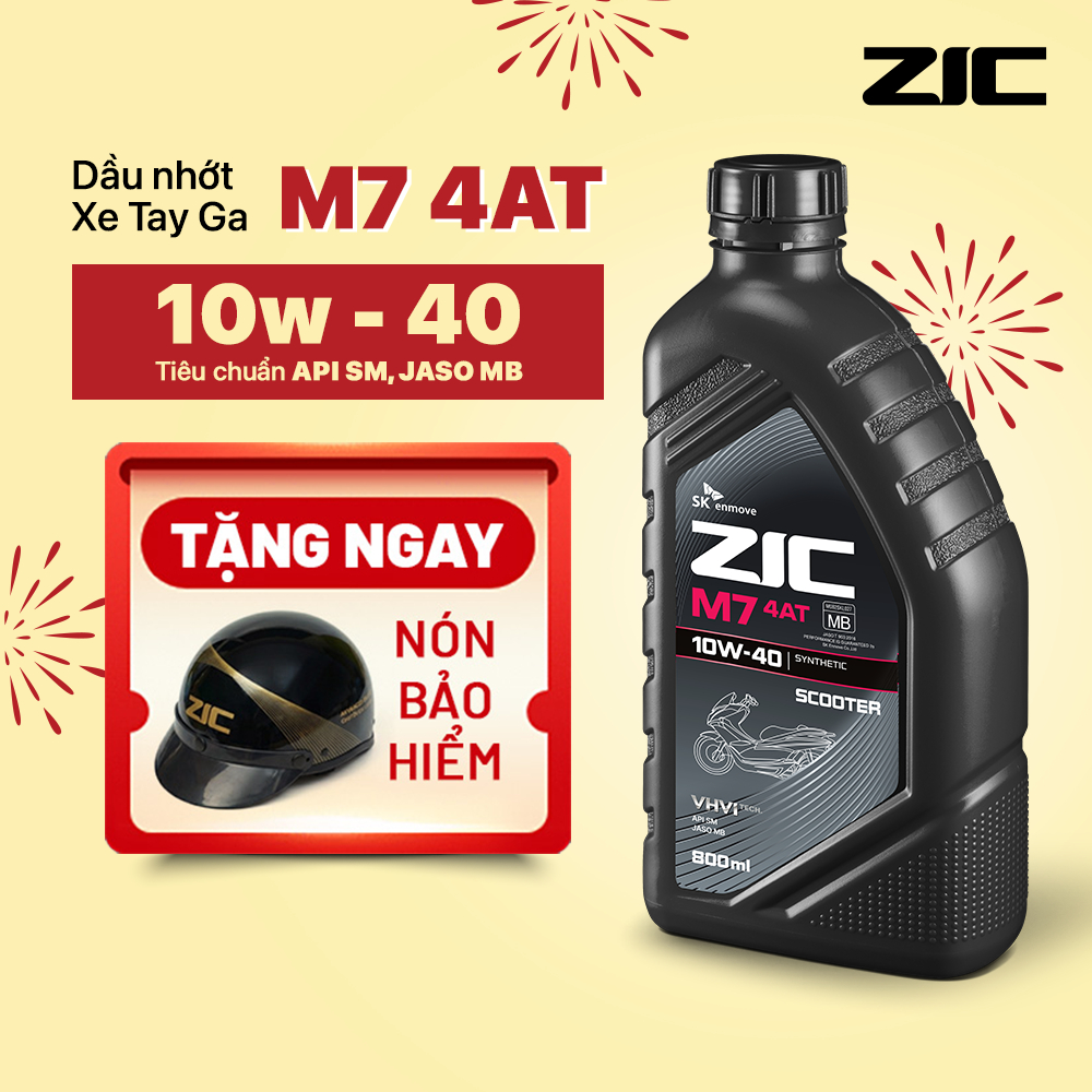 [Tết tặng nón BH đơn 199K] Dầu Nhớt Xe Tay Ga SK ZIC M7 4AT 10W-40 Scooter Dung Tích 1L Đời Mới Dầu 