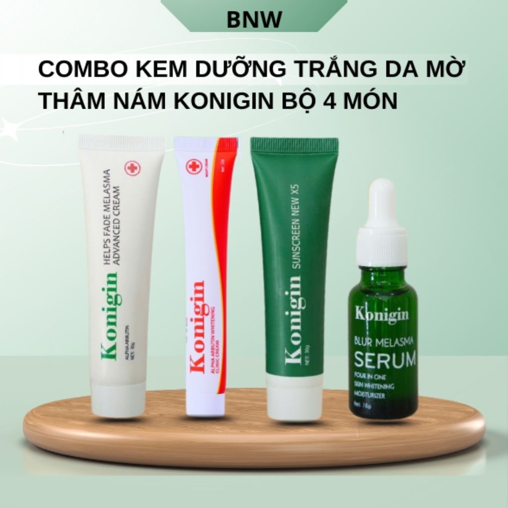 Combo Kem Nám Konigin Mờ Thâm, Dưỡng Trắng, Cấp Ẩm & Phục Hồi Da Bộ 4 Món