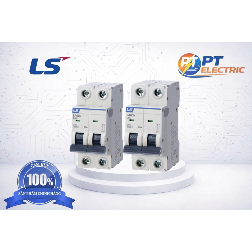 CB TÉP 2P - MCB - CẦU DAO ĐIỆN LA63N 2P ( 2 PHA) 6A/ 10A/ 16A/ 20A/ 25A/ 32A/ 40A/ 50A/ 63A - LS - H