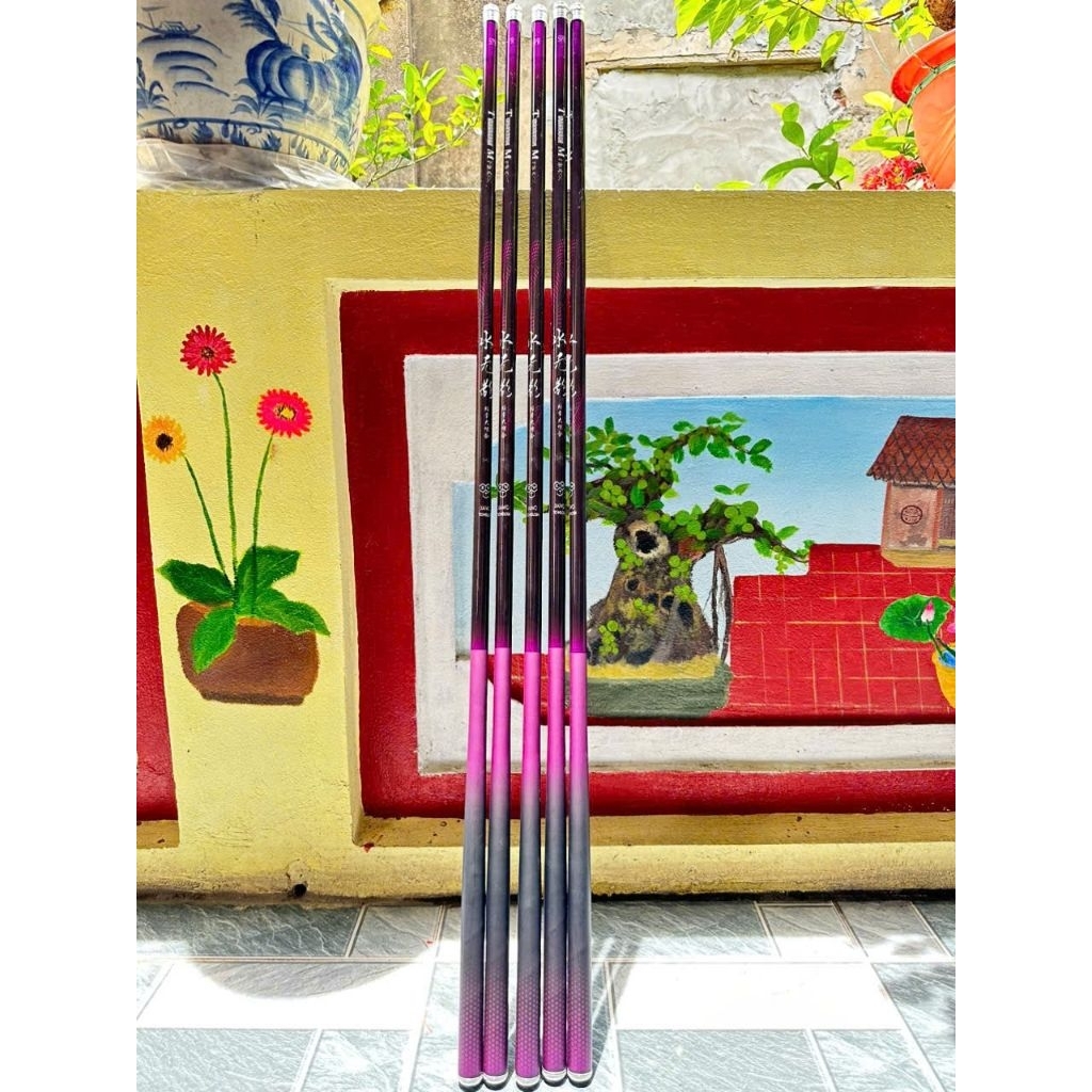 Cần câu tay THUỶ  VÔ ẢNH 5h ( BẢN TÍM Y HINH )_28i tặng ngọn đầy đủ sai ạ