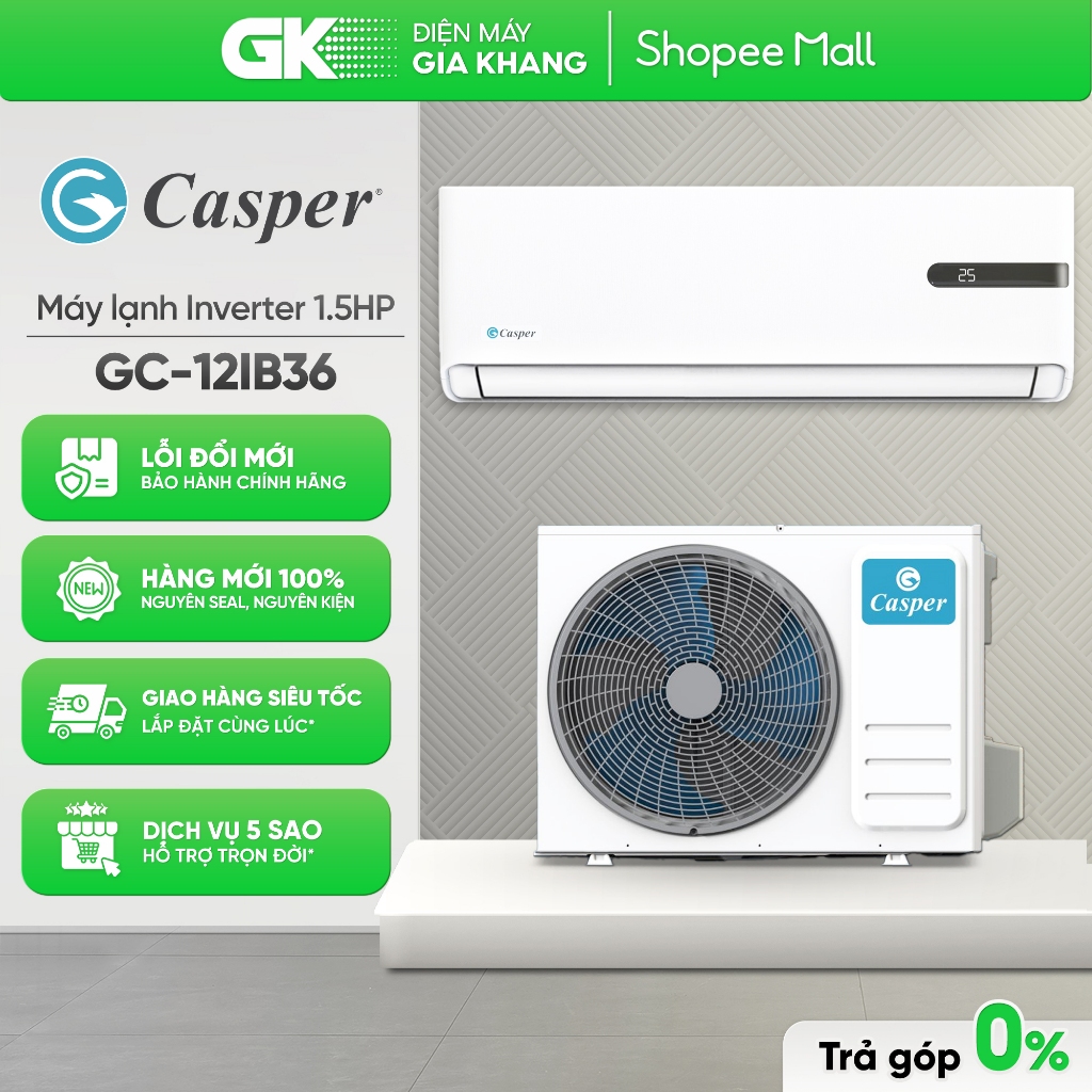 [Shopee - Lắp đặt 0Đ HN HCM] GC-12IB36 | GC-09IB36 | JC-12IU36 | JC-09IU36 - Máy Lạnh / Điều Hoà CAS