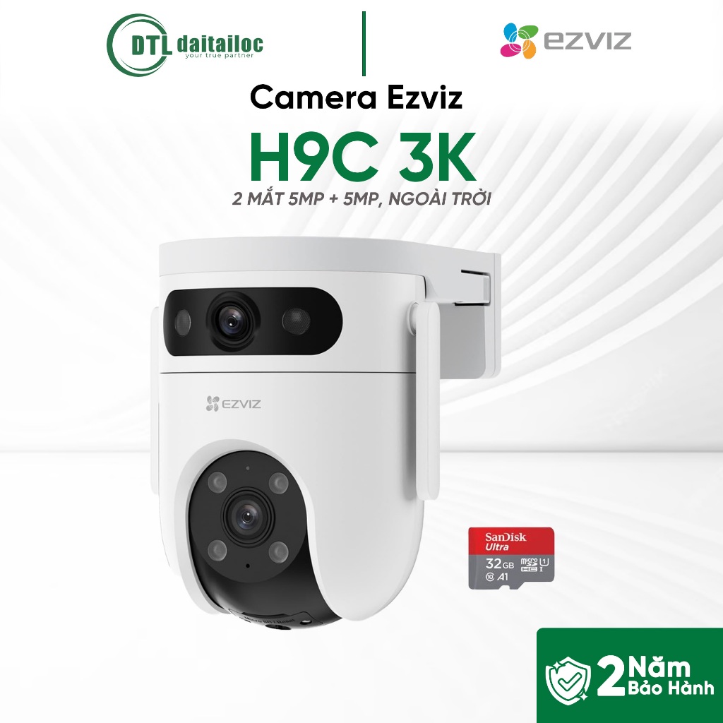 Camera Ezviz H9C 3K - 2 MẮT 5MP + 5MP, NGOÀI TRỜI | Chính Hãng | Bảo Hành 24 Tháng
