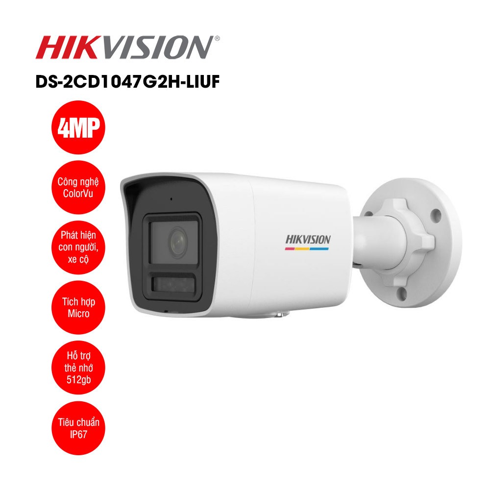 Camera IP 2MP 4MP màu ban đêm, mic, HIKVISION 1027G2H-LUF  1047G2H-LIUF 1047 1027(chính hãng)