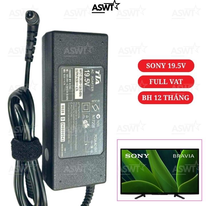 Dây nguồn cho tivi SONY KDL-43W800C 43W800C 43inch 19.5v 4.74a TTA - bảo hành 1 năm - Có VAT
