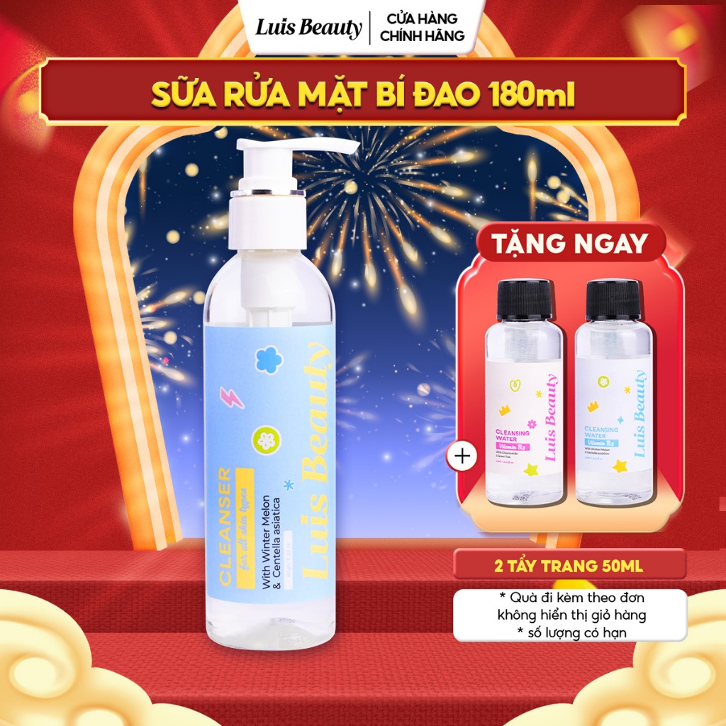 [MUA 1 TẶNG 2] Sữa Rửa Mặt Bí Đao Luis Beauty 180gr Làm Sạch Sâu, Cấp Ẩm Dành Cho Da Khô, Da Thường
