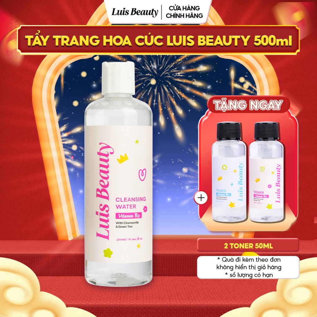 [MUA 1 TẶNG 2] Nước Tẩy Trang Hoa Cúc Luis Beauty 500ml Dịu Nhẹ Dành Cho Da Nhạy Cảm, Da Dầu Mụn