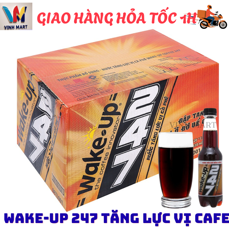 Tăng Lực Cafe Wake up 247 Thùng 24 Chai 330 ml