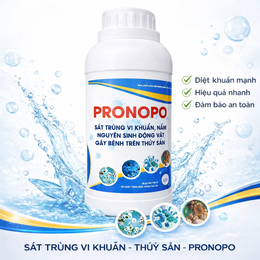 PRONOPOL - 500 ml nấm đồng tiền,nấm do ký sinh,diệt khuẩn ao nuôi tôm cá , cá cảnh , cá koi