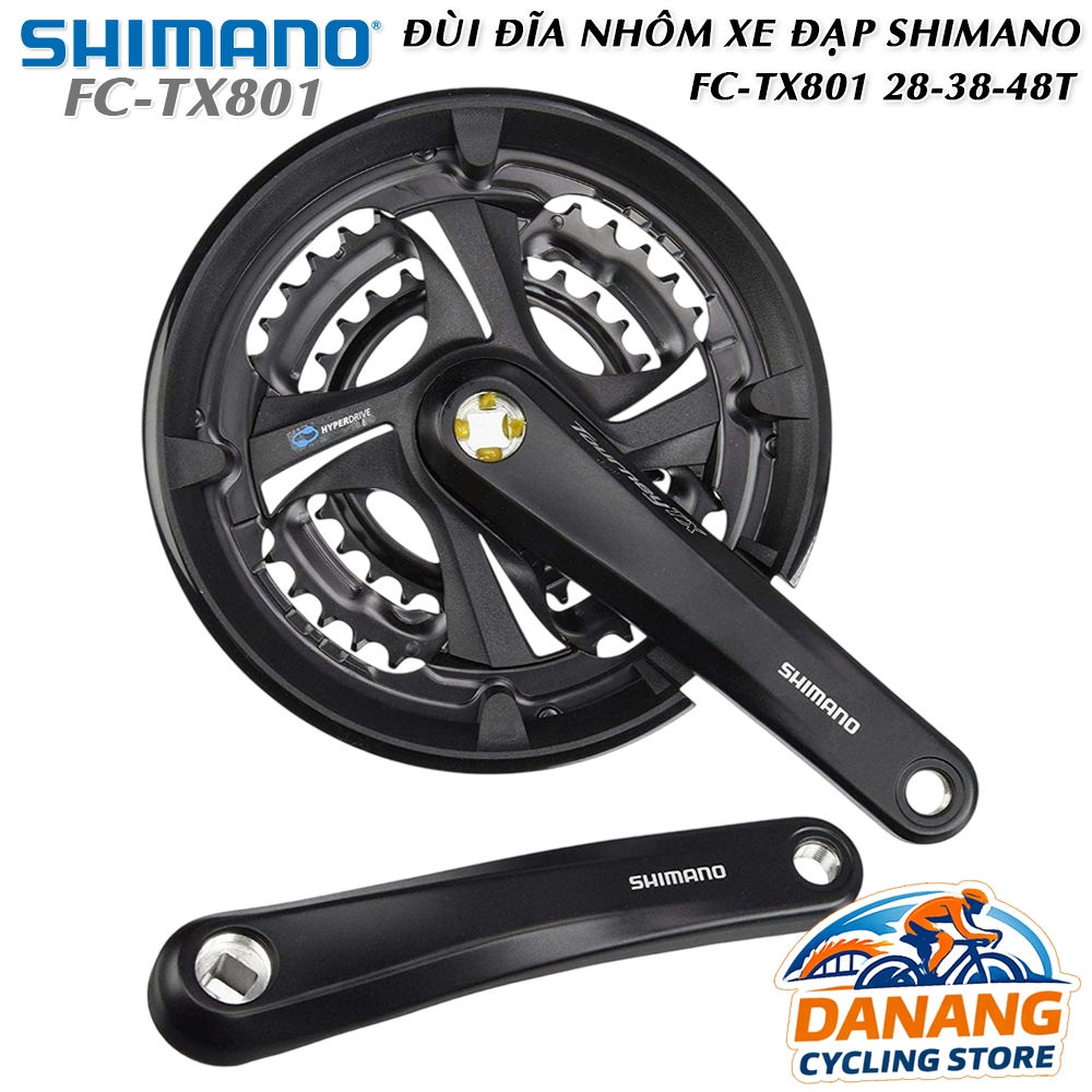 Đùi đĩa (Giò dĩa) xe đạp 3 Tầng SHIMANO FC TX801 28-38-48T - Chính Hãng