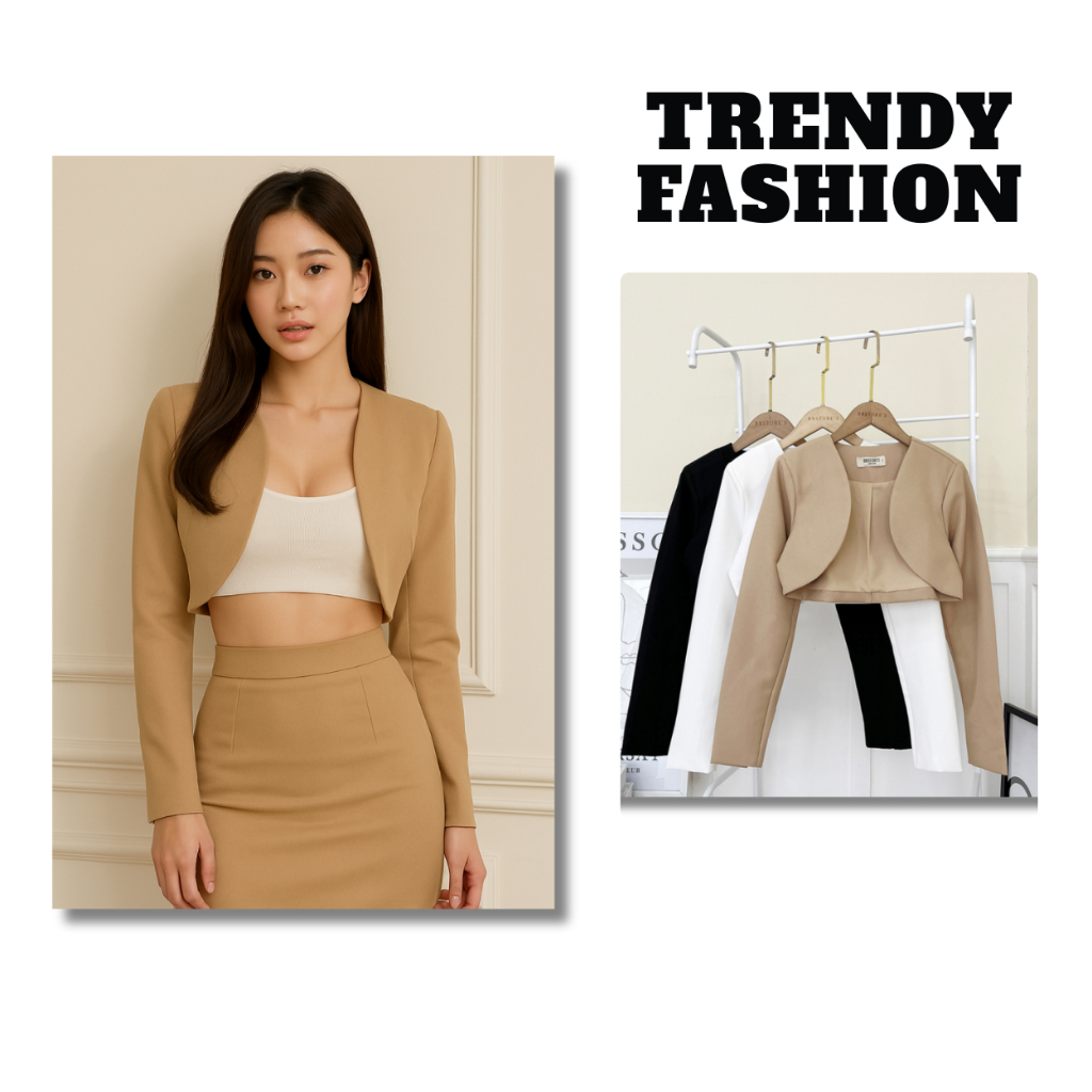 Ao khoác blazer nữ kiểu dáng croptop cách điệu siêu xinh