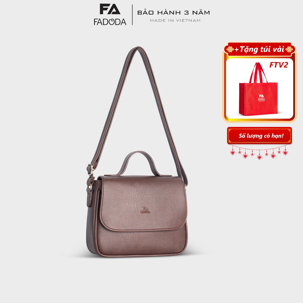 Túi da tổng hợp cao cấp đeo chéo nữ cỡ lớn Fadoda FN26