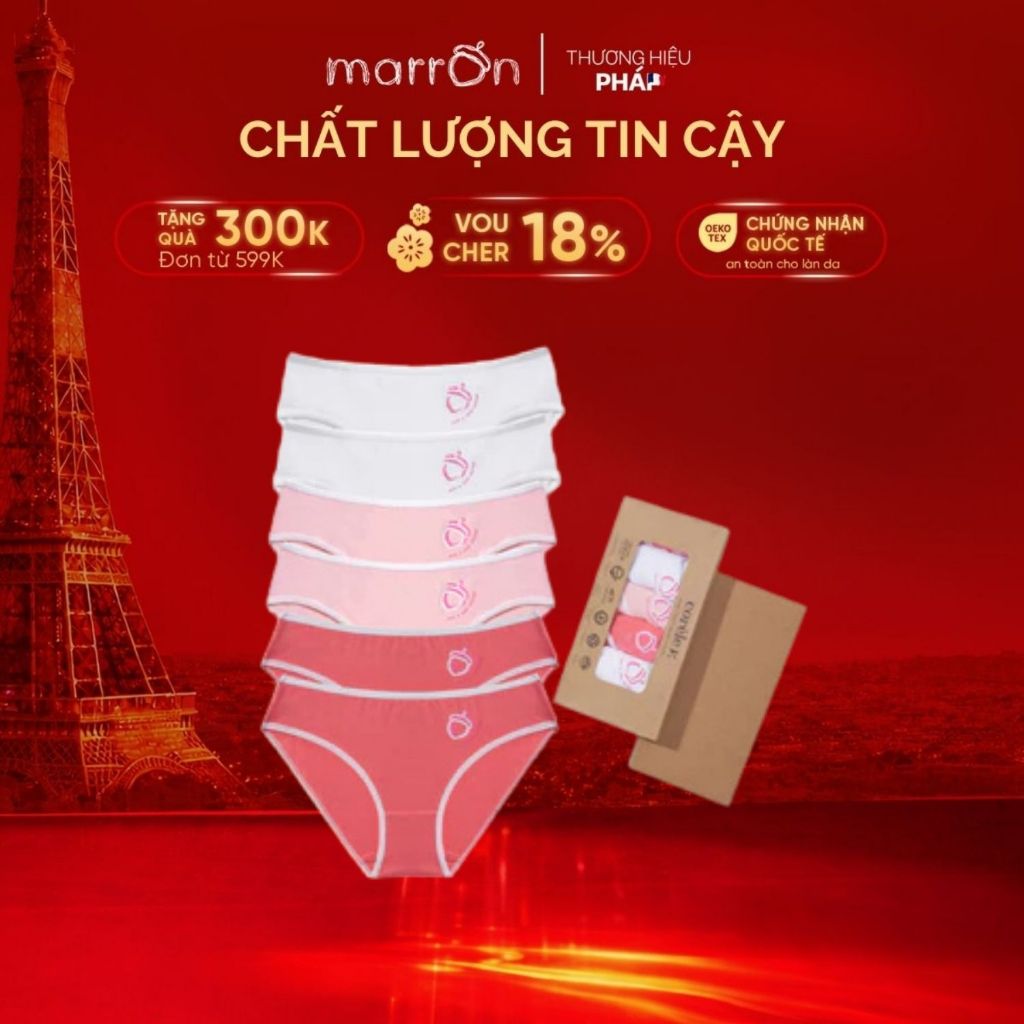 Combo 6 quần trẻ em vải Cotton mềm mại, chuẩn an toàn quốc tế OEKO-TEX | MarronME-002