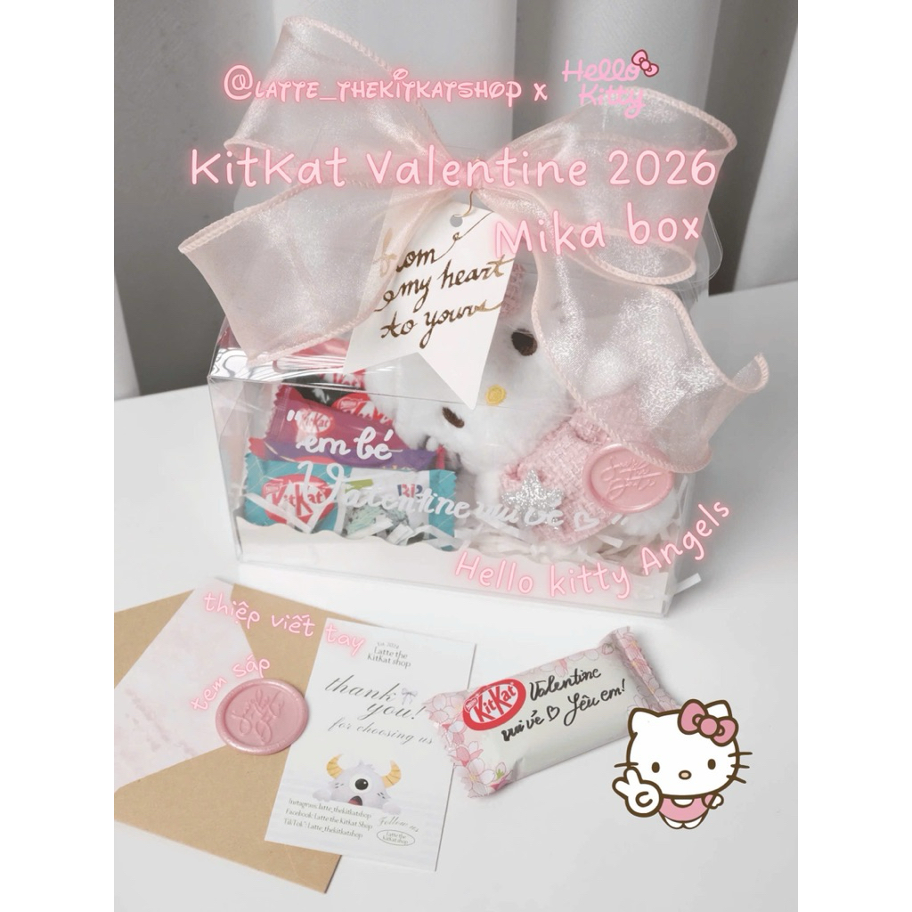 KitKat Box Valentine sang trọng xinh xắn, set quà tặng Valentine cho bạn gái cực xinhhhh, KitKat Nhậ