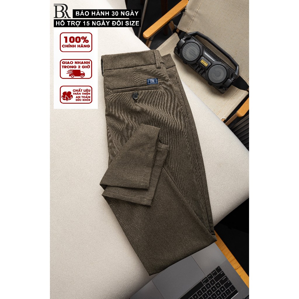 Quần dài nam Bravery vải Kaki Hàn Quốc Basic co giãn, mềm mịn - BRAVERY