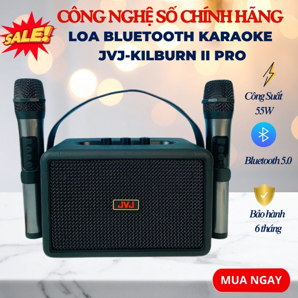 Loa Bluetooth Kèm Mic Hát Karaoke JVJ-KilBurn II Pro 2 Mic Công Suất 55W -Loa hát karaoke  Âm Thanh 