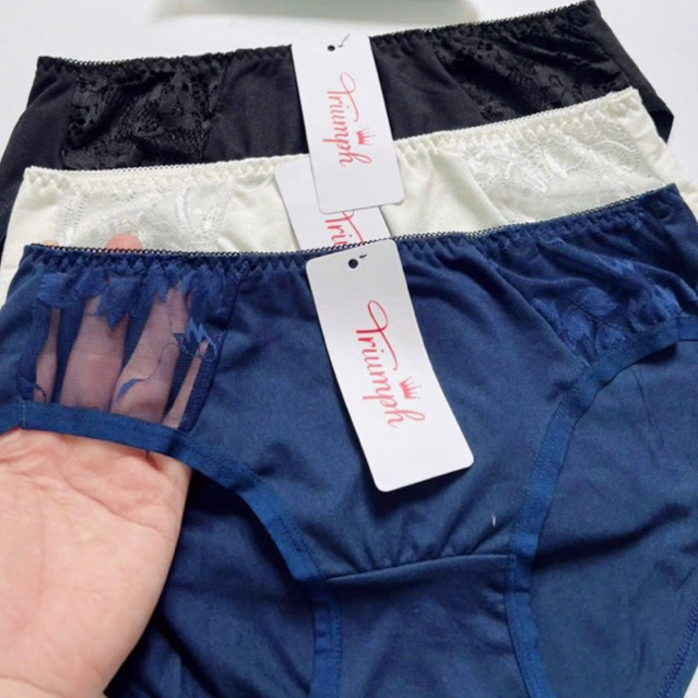 Set 3 quần chip quần lót cotton Triumph PHỐI REN cạp vừa