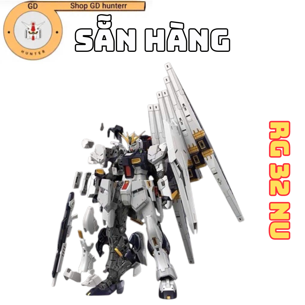 [CÓ SẴN] Mô hình lắp ráp RG 32 Nu RX-93 Fighter – RG 1/144 GaoGao, kèm decal & giá đỡ