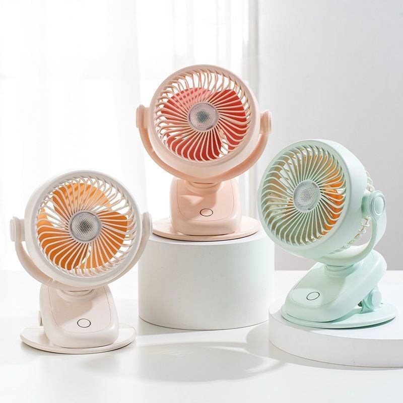 Clip Nhỏ Fan USB Lithium Pin Fan Portable Mini Với Night Light Fan