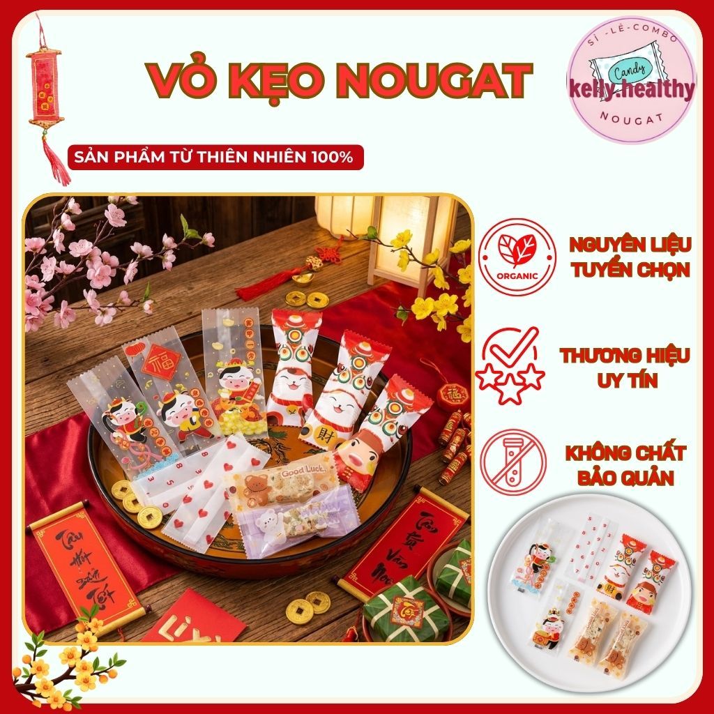 VỎ KẸO NOUGAT TRANG TRÍ TẾT – BAO BÌ KẸO NOUGAT PHONG CÁCH TẾT