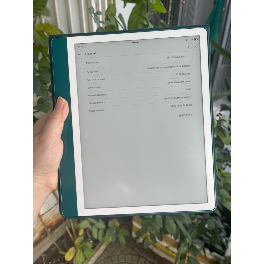 Likenew 99% Máy đọc sách ghi chép Kindle Scribe 2024 bản cao nhất 64gb màu metallic jade + Cover chí