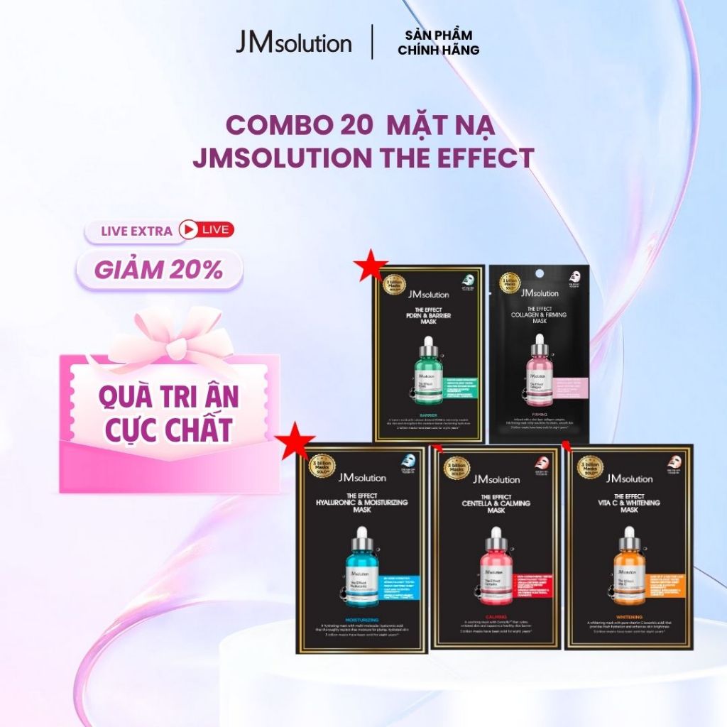 [JMSolution] COMBO 20 Mặt Nạ Hỗ Trợ Nuôi Dưỡng Da JMSolution The Effect 24ml x 20 - JMSolution