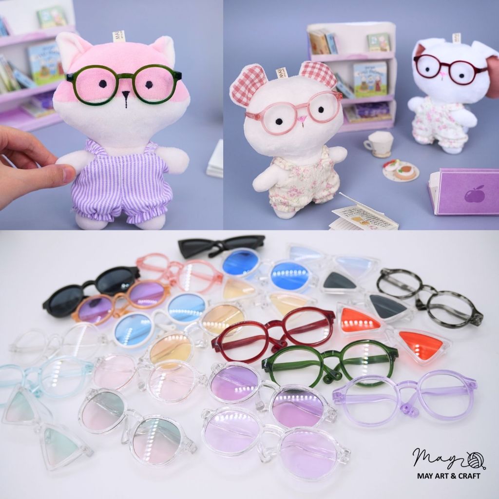 Kính mini cho thú bông, búp bê - phụ kiện kính thời trang size 9 cm cho doll, kính búp bê Tiệm tạp hoá Nhà May
