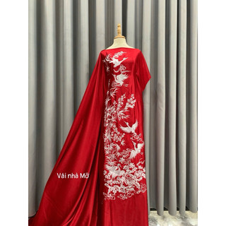 [25] Vải lụa Ruby may Áo Dài, Hoạ tiết Thêu