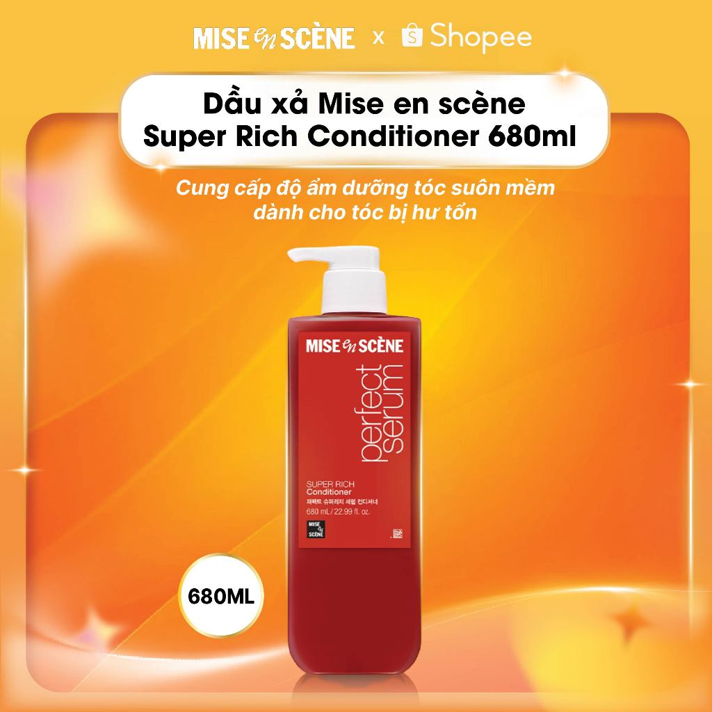 Dầu xả Mise En Scène Perfect Serum Super Rich dành cho tóc hư tổn nặng do uốn, nhuộm 680ml