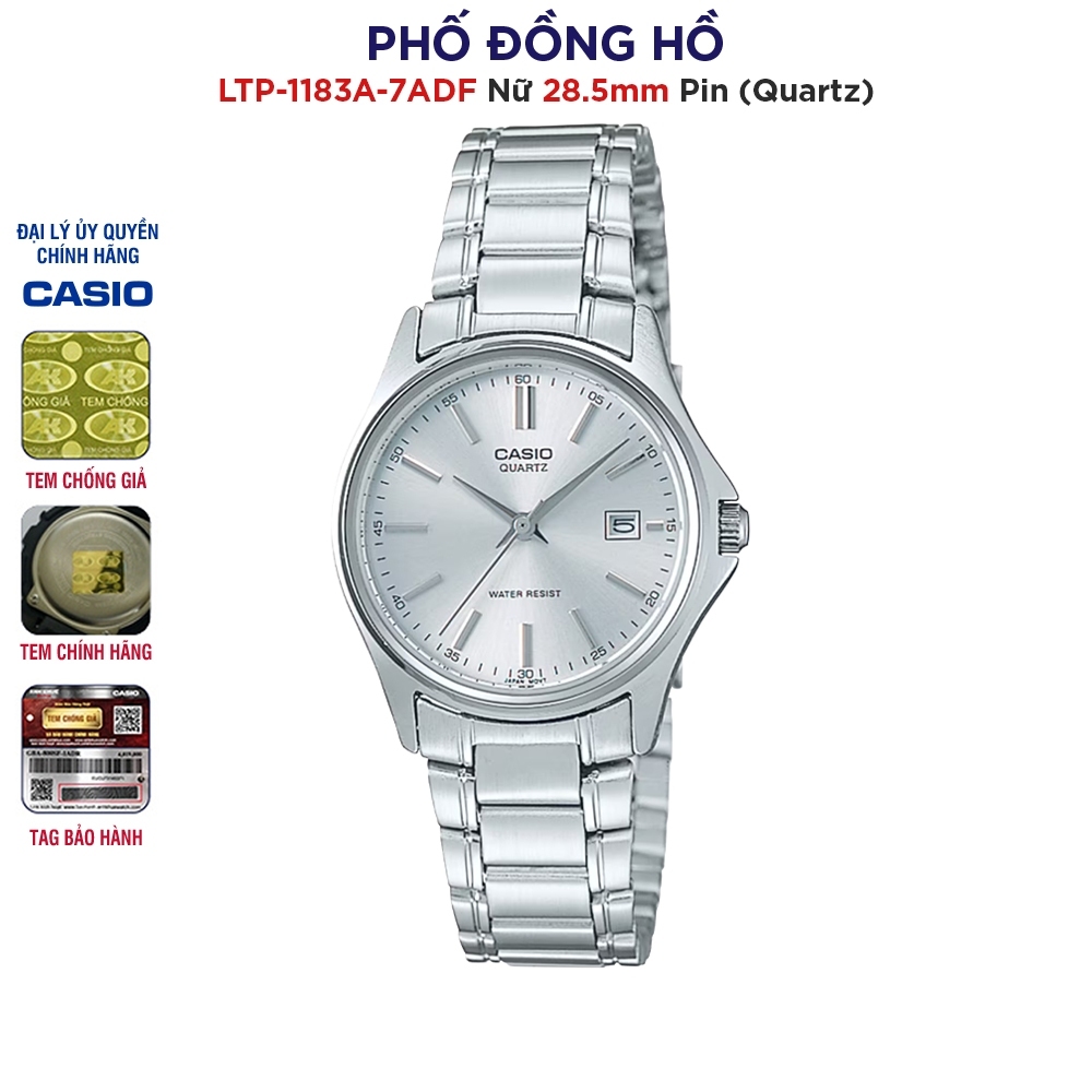 Đồng hồ dây kim loại nữ Casio chính hãng Anh Khuê LTP-1183A-7ADF