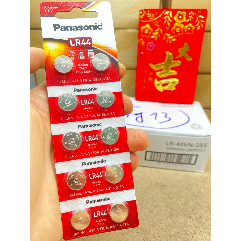 10 Viên Pin LR44 / AG13 Panasonic Siêu Bền Hàng Chính Hãng