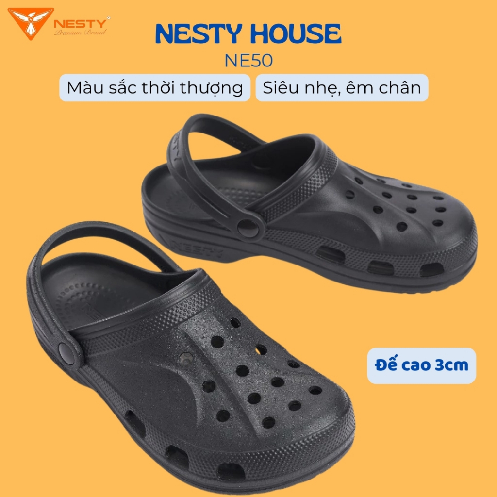[NE50] Nesty House Dép Sục Nguyên Khối Đế Cao 3cm, Chất Liệu Nhựa Eva Cao Cấp Siêu Nhẹ Êm Chân