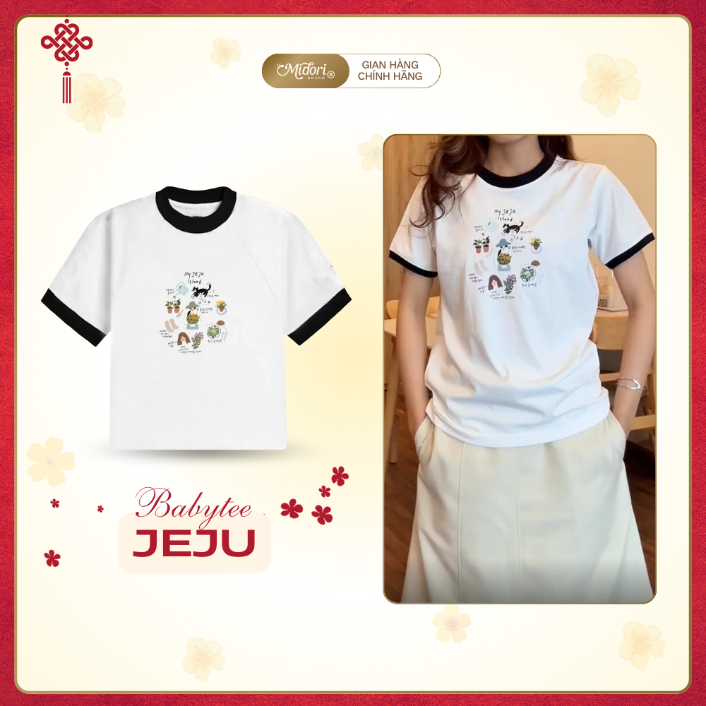 Áo thun Baby Tee JEJU ISLAND unisex phông Nam Nữ | Local Brand Chính Hãng Midori M Studio