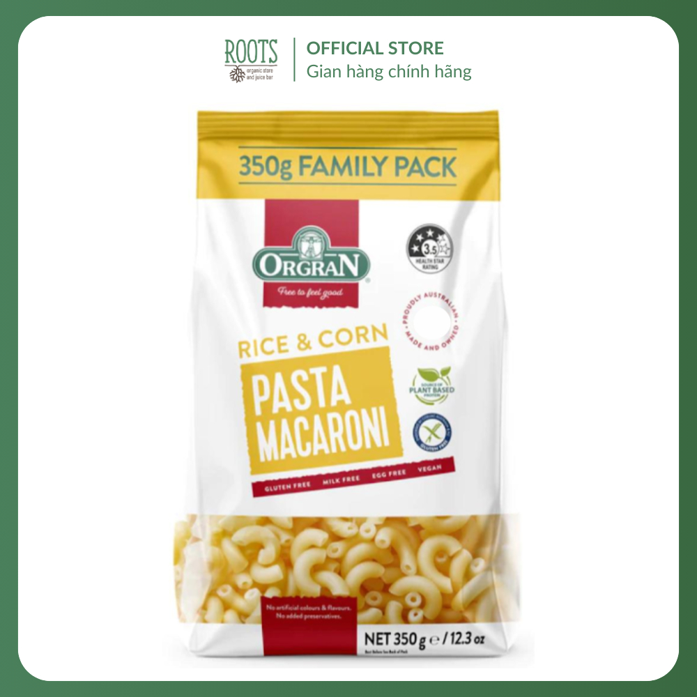 (Ship hỏa tốc) ORGRAN - Nui Ống Từ Bắp & Gạo, Rice & Corn Pasta Macaroni, Gluten Free
