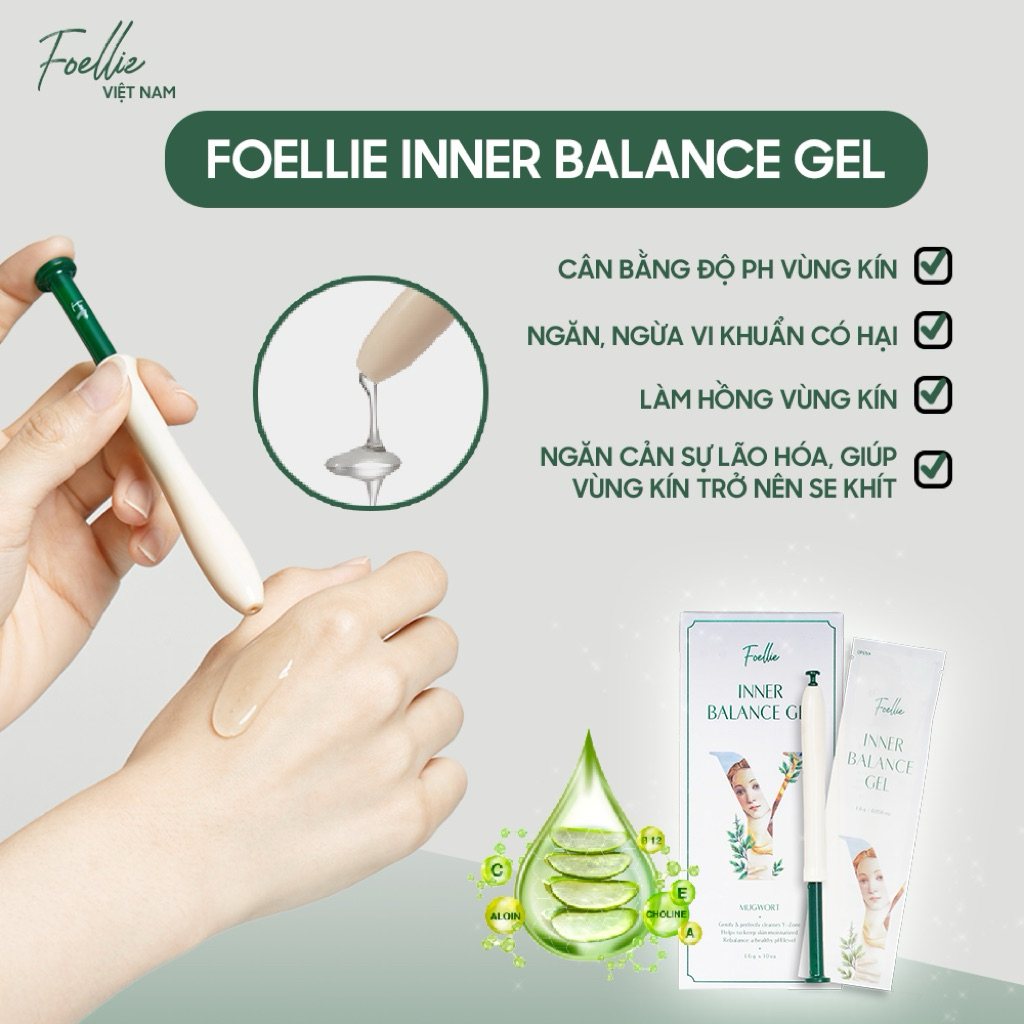 (Xịn/Hộp móp) Đũa Thần Foellie Inner Gel Vệ Sinh Phụ Nữ Làm Hồng Se Khít Vùng Kín Cân Bằng PH Chăm S