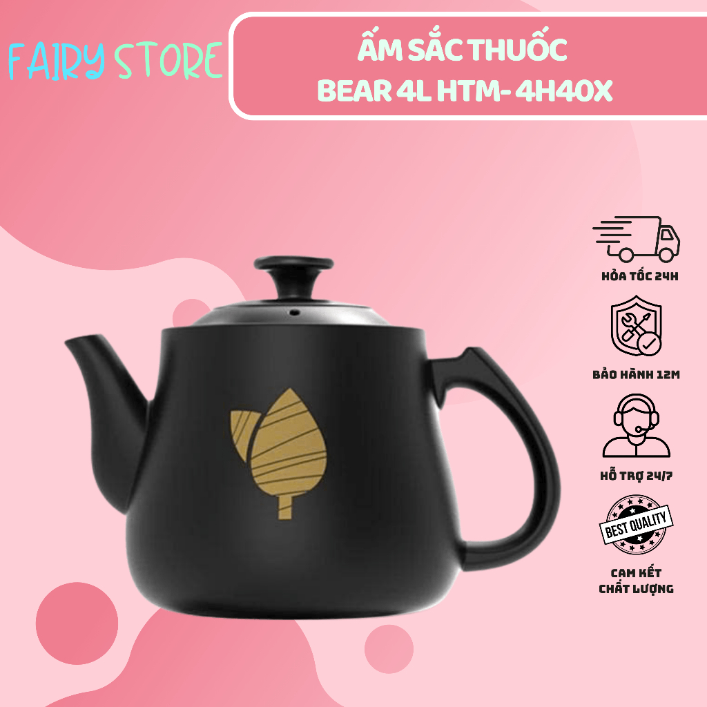 Ấm Sắc Thuốc Điện Bear 4L HTM-4H40X – Sắc Thuốc Chuẩn, Pha Trà, Hẹn Giờ Thông Minh