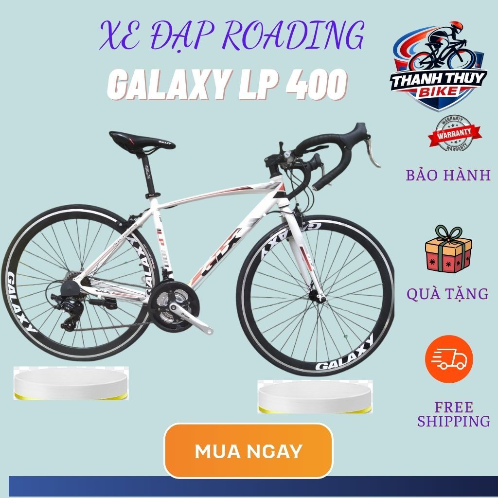 XE ĐẠP ĐUA. ĐẦU CONG GALAXY LP400 (BẢN MỚI NHẤT ) tặng bộ lục giác lắp xe + chắn bùn thể thao